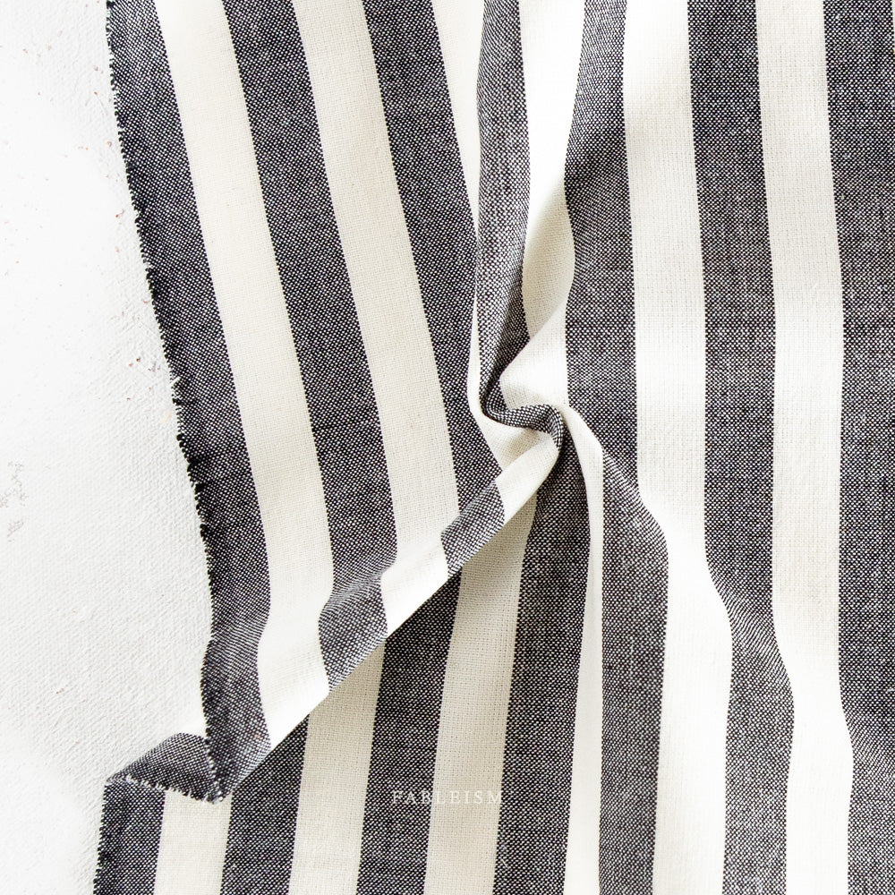 Fableism Stripe Cotton -  Liquorice | Blackbird Fabrics