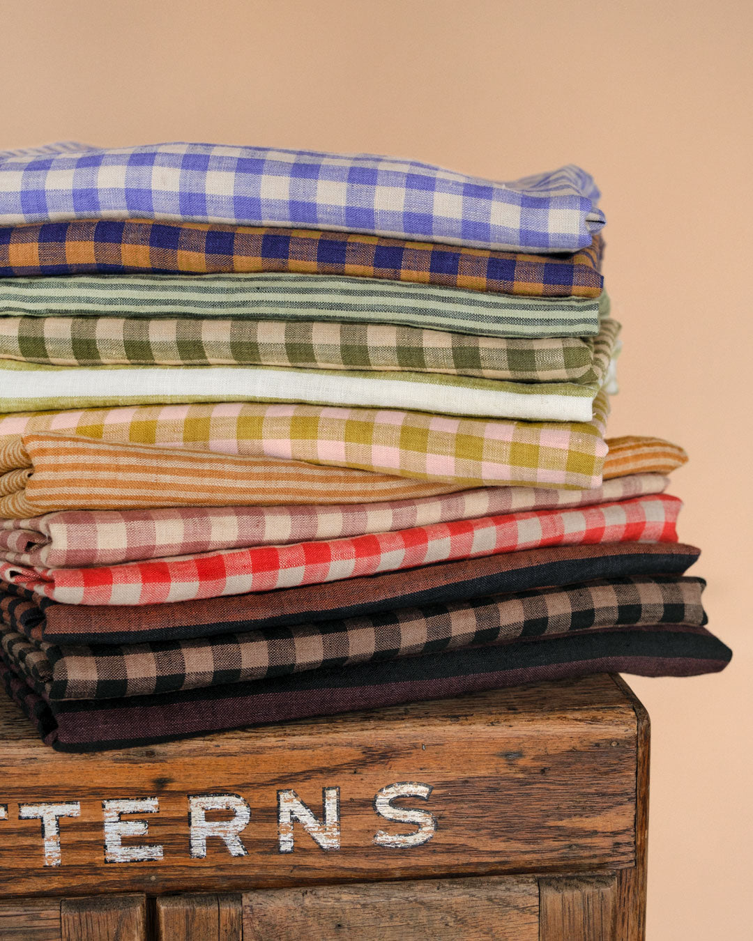 Gingham Soft Washed Linen - Strawberry | Blackbird Fabrics