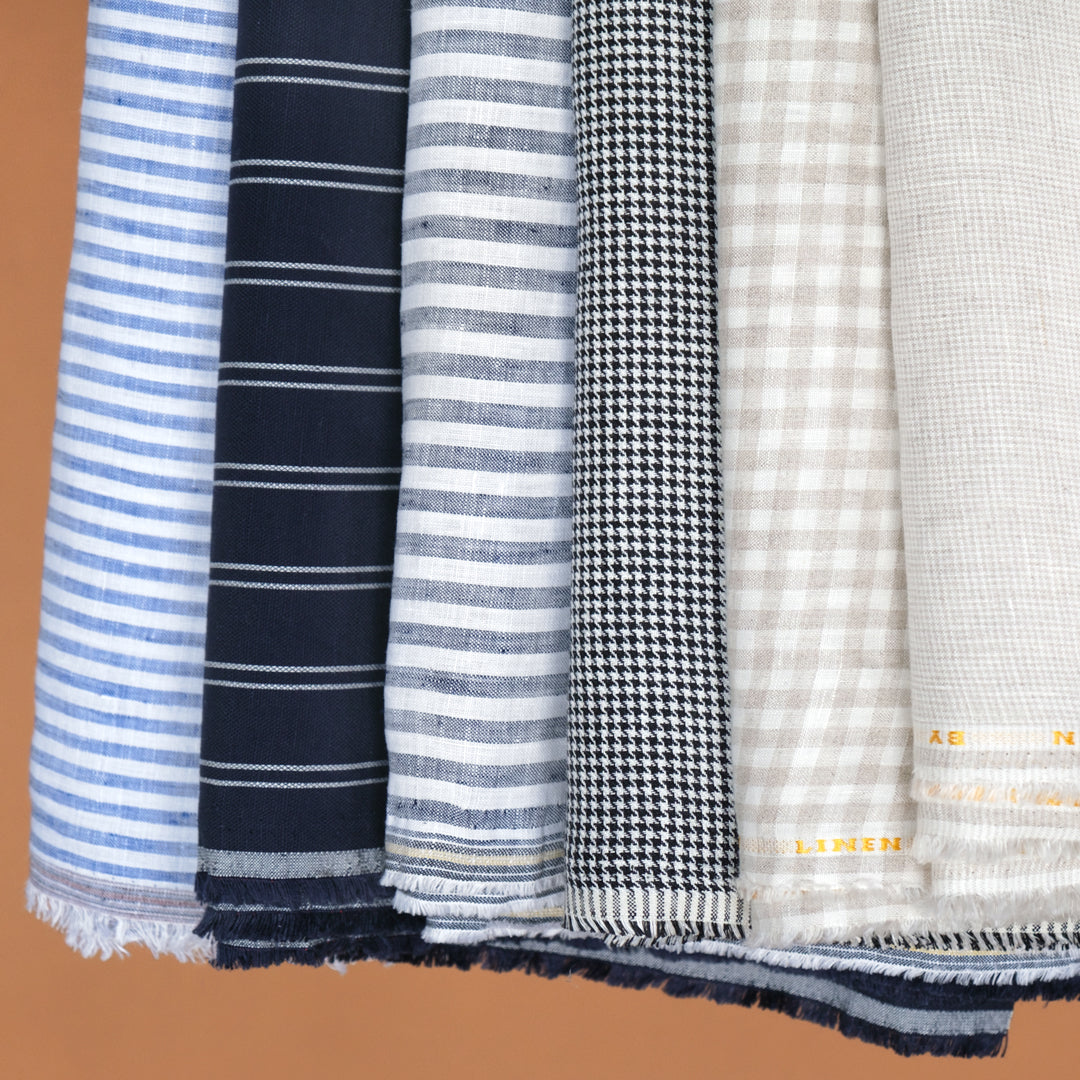 Harbour Stripe Yarn Dyed Linen - Ink/White