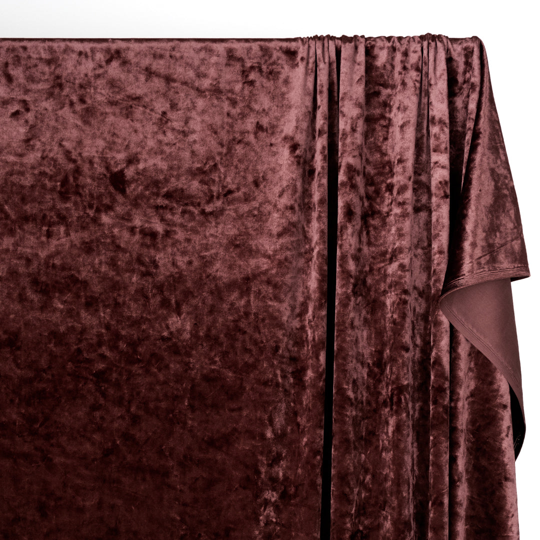 Crushed Stretch Velvet - Merlot