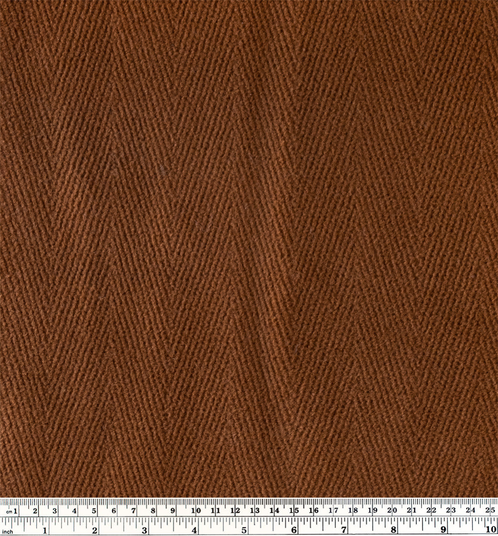 Deadstock Chevron Textured Wool Blend Coating - Toffee