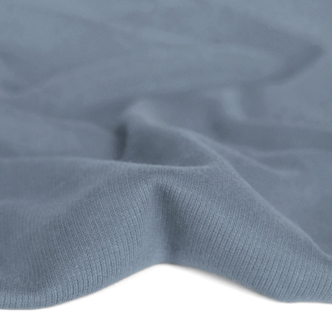 Deadstock Organic Cotton Waffle 2x2 Ribbing - Cloudy Blue