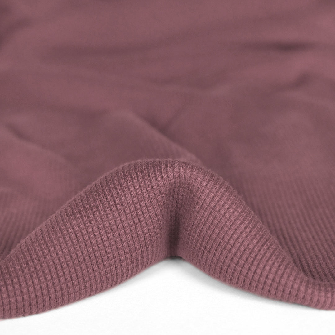 Deadstock Organic Cotton Waffle Knit - Dusty Mauve