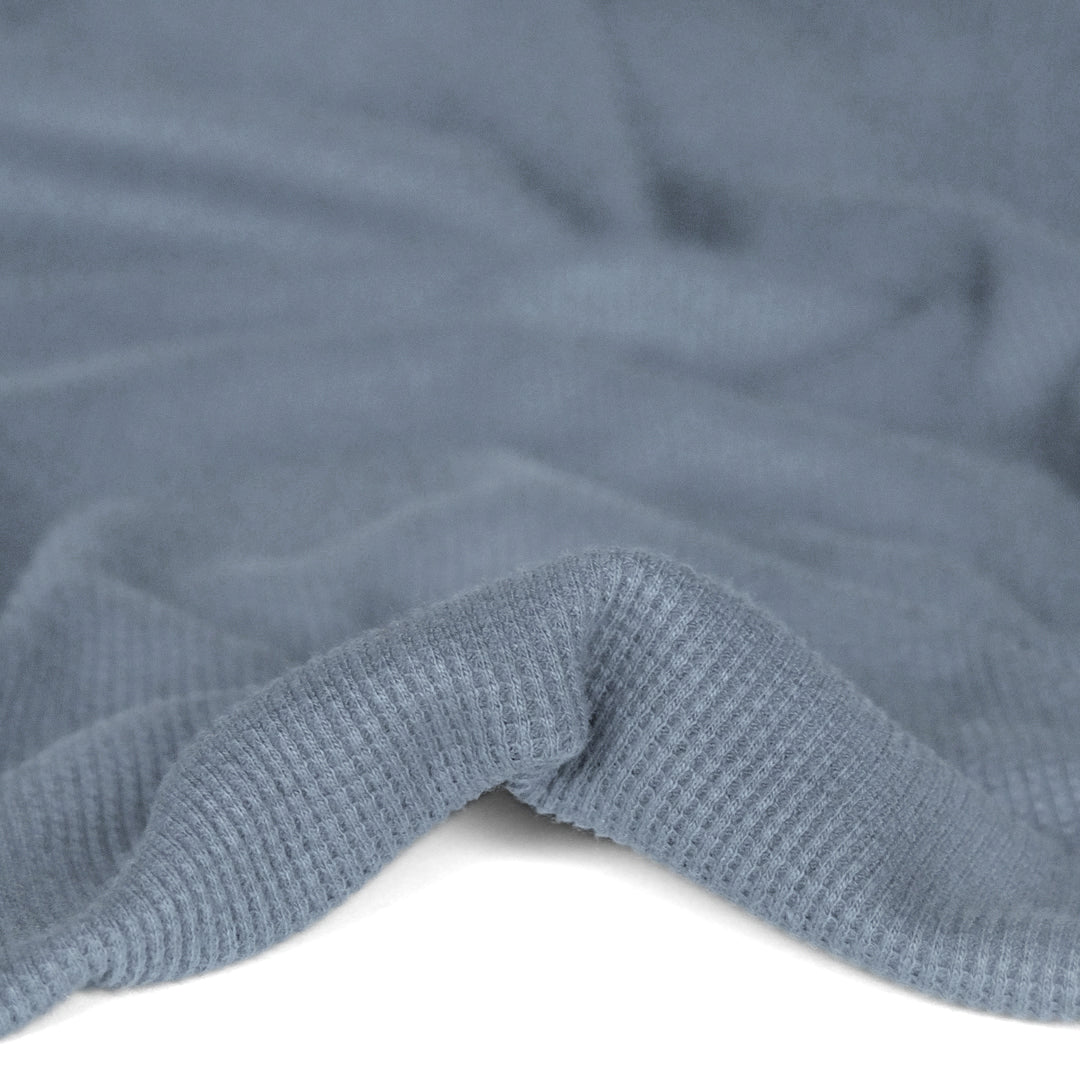 Deadstock Organic Cotton Waffle Knit - Cloudy Blue