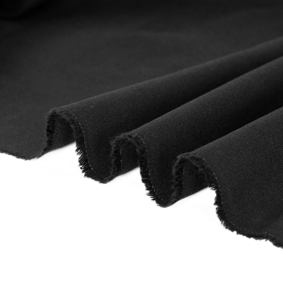 8.5oz Washed Cotton Canvas Black Blackbird Fabrics