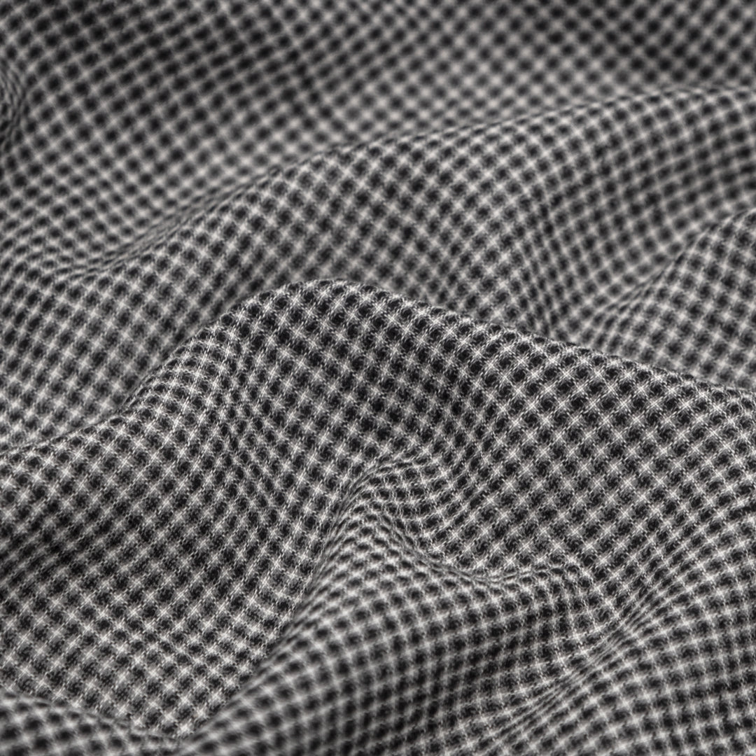 Deadstock Yarn Dyed Cotton Mini Check - Midnight