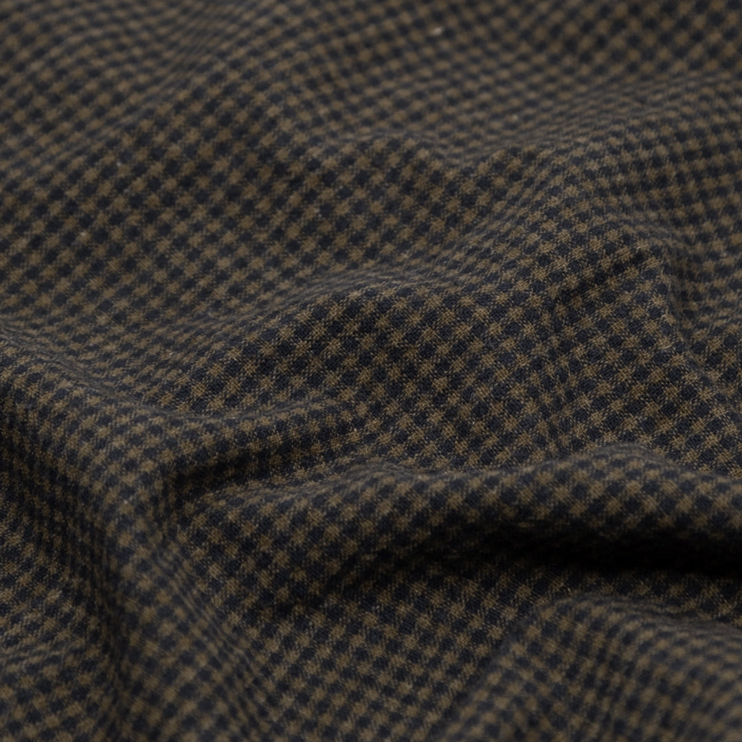 Deadstock Yarn Dyed Cotton Mini Gingham - Midnight/Deep Elmwood