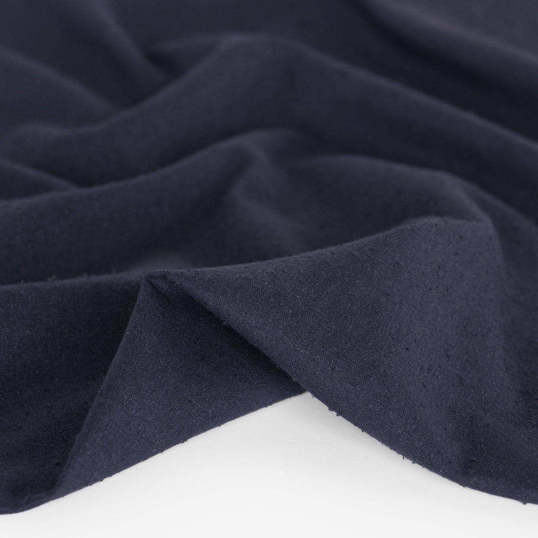 Raw Silk Noil - Navy