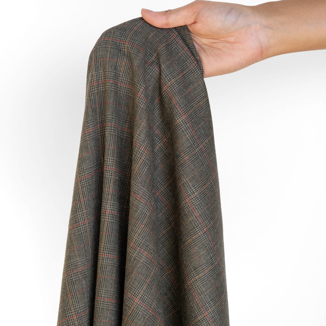 Deadstock Yarn Dyed Check Wool Blend Suiting - Marsh