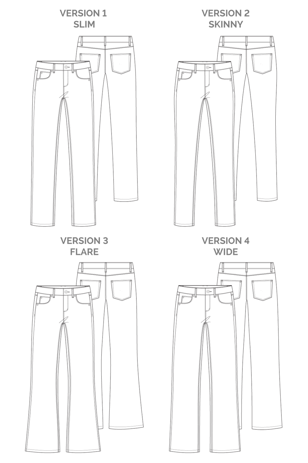 Ash Jeans Sewing Pattern by Megan Nielsen | Blackbird Fabrics
