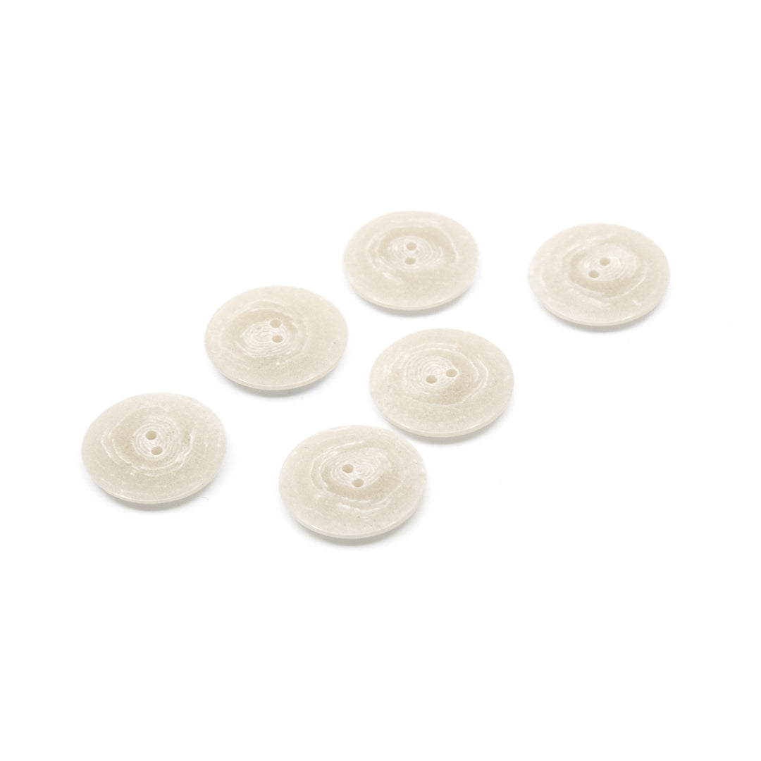 Milky Quartz 25mm Recycled Polyester Buttons - Set of 6 | Blackbird Fabrics