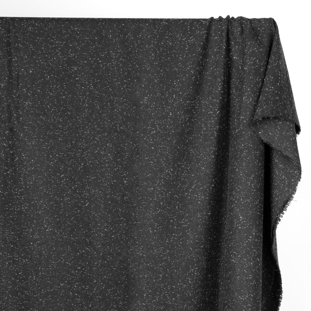 Speckled Cotton Blend Flannel - Charcoal/White